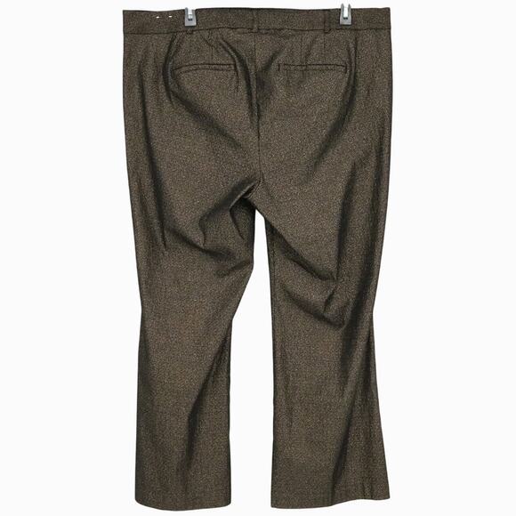 Lane Bryant Dress Pants Plus Sz 26 Black Gold Metallic The Allie Stretch Bootcut - Picture 2 of 10